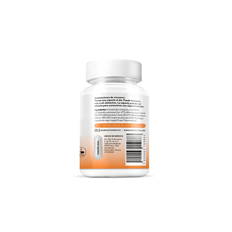 BIO B | Probióticos 25 billones UFC + prebióticos |