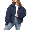 Muchpow Women's Winter Quilted Jacket Long Sleeve Full Zipper Short