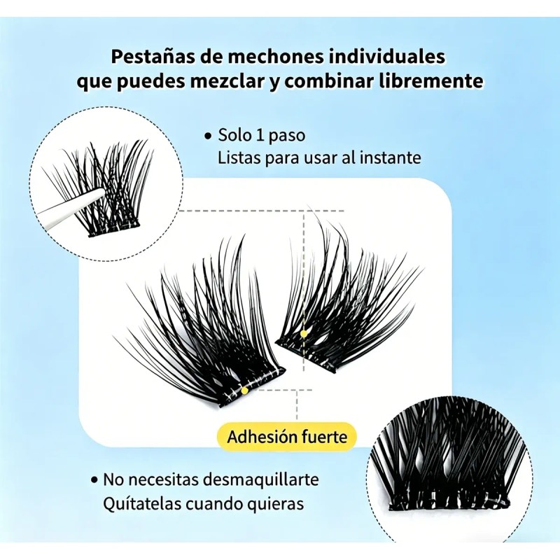 Kit De Pestañas Autoadhesivas Impermeable Y Reutilizable Diy