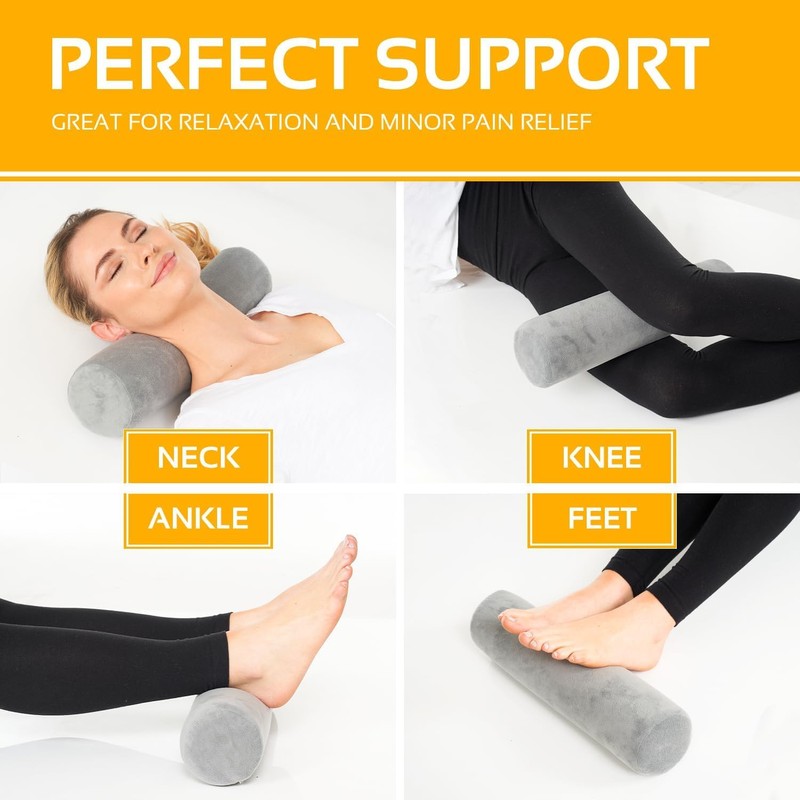 AllSett Health Firm Cervical Neck Roll Memory Foam Pillow, Bolster