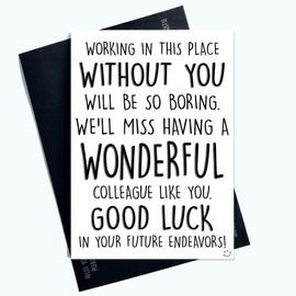 Colleague Leaving Card New Job Card Coworker Leaving Good Luck Congrats New Job Goodbye Leaving Job Wonderful Colleague Work Friend PC614