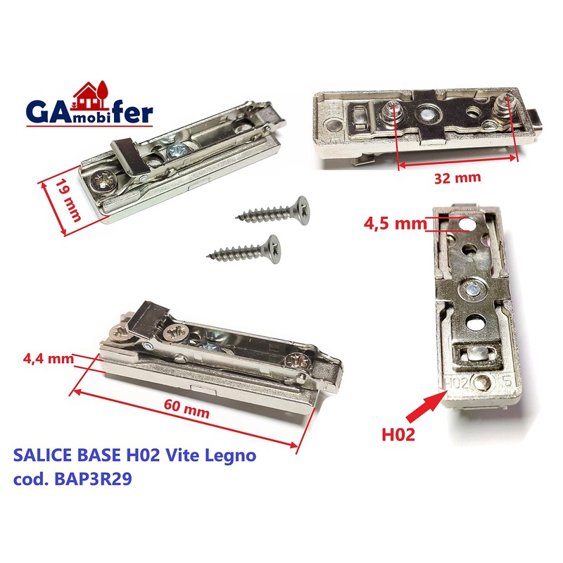 Salice Universal Hinge with Opening 110° Standard Application (2 Quiet
