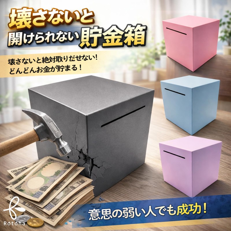 Rotoha Unopened Piggy Bank, Stainless Steel, Square, Stylish Design, Bills