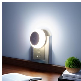 Night Lights, Round Nursery Night Light with Light Sensor, Auto Dusk to Dawn Sensor, Soft Brightness White Light, Nightlight Ideal for Kids Room, Bedroom, Bathroom, Hallway (1 PCS, White Light)