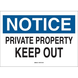 Brady 69446 Premium Fiberglass Admittance Sign, 10" X 14", Legend "Private Property Keep Out"