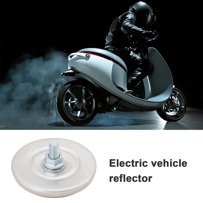 LT Easiyl 2PCS Electric Vehicle Red Round Reflectors Diameter 41mm