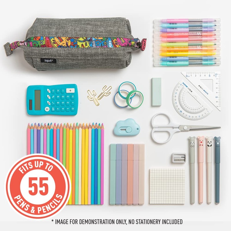 ZIPIT Lenny Pencil Case | Large Capacity Pencil Pouch |