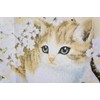 Noren Workshop 10231 Noren Cat Flower Viewing Tapestry, Room Divider,