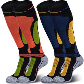 Merino Wool Ski Socks, Cold Weather Knee-High Thermal Socks for Winter, Snow, Snowboarding, Hiking