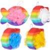BRUBAKER Set of 4 Bath Sponge Shower Sponge Rainbow Fish