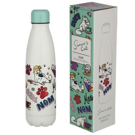 Simon's Cat Pawsome Turquoise/White Printed Insulated Flask 100% Stainless Steel Capacity 500 ml