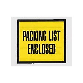4 1/2 x 5 1/2" Yellow "Packing List Enclosed" Envelopes