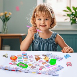 ASFWAGQ DIY Diamond Painting Children's Sticker Small Animals Sticker Set 5D Diamond Painting Pictures Painting for from 4 Years Children Girls Boys Adults Beginners (33 Animals)