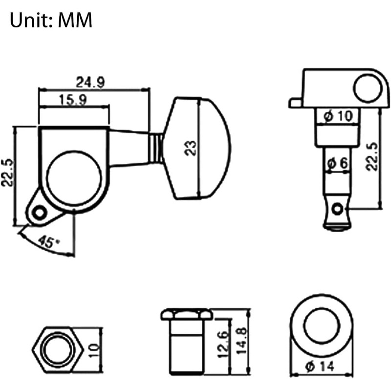 TUOREN Complete 3 String Box Guitar Replacement Part inclued Saddle