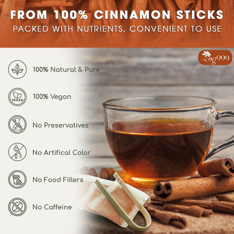 TOG999, Premium 40 Tea Bags - Special Cinnamon Tea, 100%