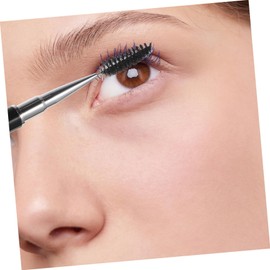 Healvian 2Pcs Eyelash Brush Portable Eyebrow Mascara Wands for Travel Easy to Hold Handle for Natural Makeup Includes Black Silver Diamond Handled Brushes