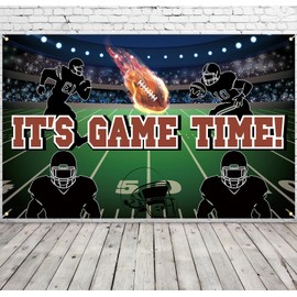 Football Backdrop It's Game Time Banner Football Theme Photography Background Party Decorations Touchdown Sport Birthday Baby Shower Supplies