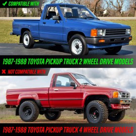 USR 87-88 RN80 PickUp Truck Corner Light – Front Parking Lamps (Left + Right) Pair - Compatible with 1987-1988 Toyota Pick Up 2WD Trucks Only All Models (CLEAR LENS LIGHTS with BULBS & SOCKETS)