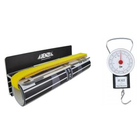 Jenzi Fish Tape Measure XL 140 x 20 cm with Stop for Fishing - Rollable Measuring Scale Ruler Scale Fish Tape Measure + Fish Scale