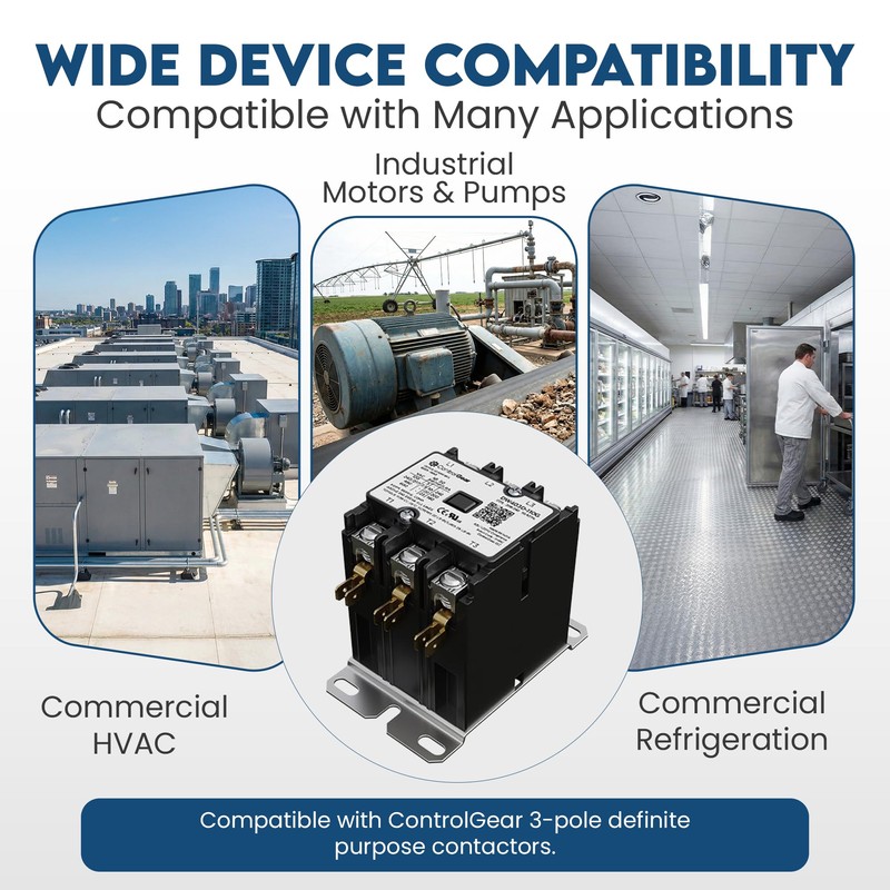 3 Pole Definite Purpose Contactor 120V Coil, 30 Amp Definite