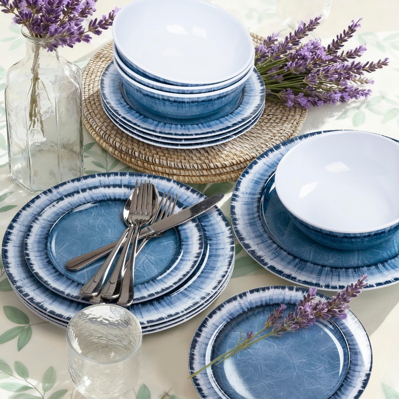 AELS Melamine Dinnerware Set of 12 Pcs Dinner Dishes Set