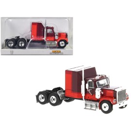 DCD 1980 GMC General Truck Tractor Dark Red and Light Red 1/87 (HO) Scale Model Car by Brekina