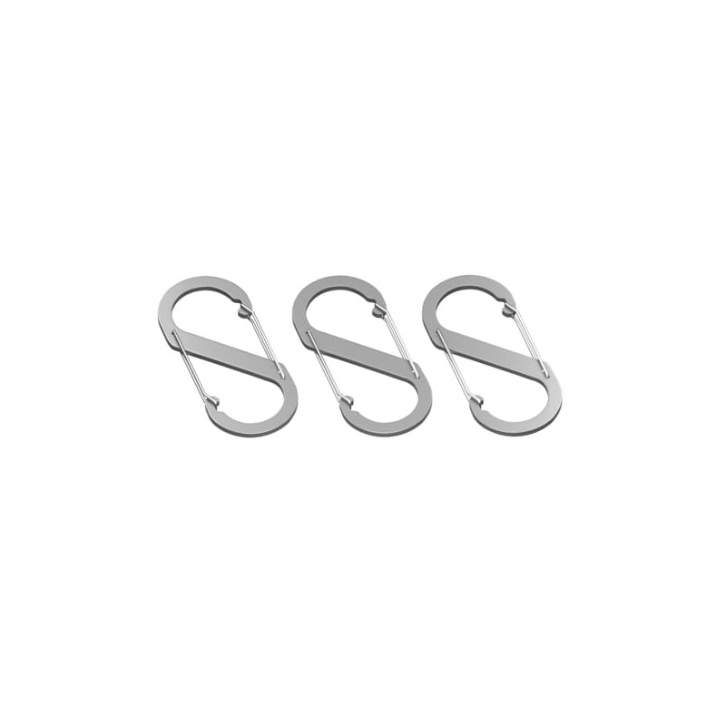Aluminium S-Shaped Carabiner Hooks, 88mm x 40mm, Set of 3,