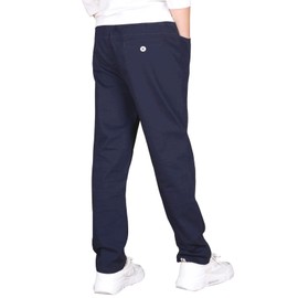 CAMLAKEE Boys' Stretch Pull on Chino Pants Kids School Uniform Yonth Twill Pants Navy Blue 13-14 Years