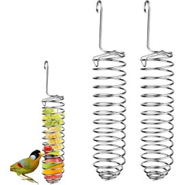 Bird Toy, Pack of 2 Stainless Steel Feeder Budgies Feeder Basket, Fruit and Vegetable Holder, Birds Cage Feeding Accessories for Parrots, Parakeets, Cockatoos, Macaw, Conure, Love Birds, Finches,