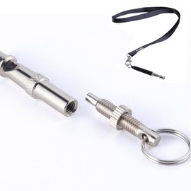 Weenwill Dog Training Whistle,2 Pcs Dog Whistles for Recall Ultrasonic Stop Barking Silent with Lanyard Adjustable Frequency Ultrasonic Dog Whistle(Black+White)