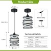 3 PACK Frosted Glass Pendant Light Fixtures 6.3Inch Spiral Metal