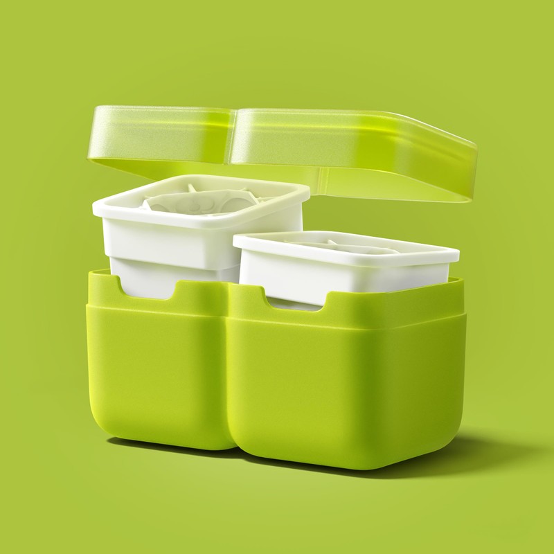 ZOKU Set of 2 Silicone Ice Molds, Deco - Large