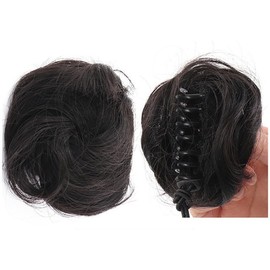 Wentoenapp Black Brown Mini Hair Bun Extension Curly Chignon Claw Clip Hairpiece Topknot Accessories for Women Girls, Hairpieces, Hair Extensions, Wigs and Accessories