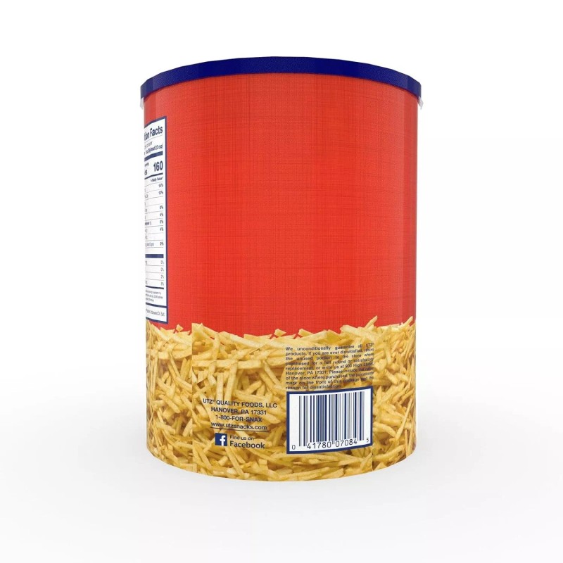Utz Potato Stix, Original – 15 Oz. Canister – Shoestring