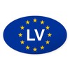 CafePress EU Latvia Oval Car Bumper Sticker