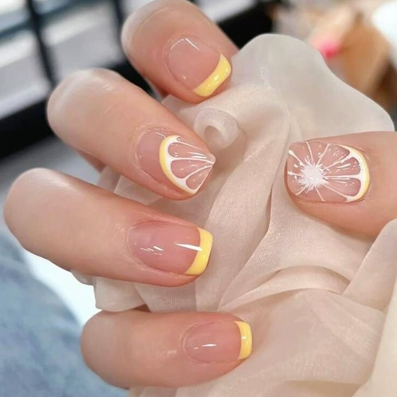 EIROVYA 24 x Lemon Style False Nail Stickers