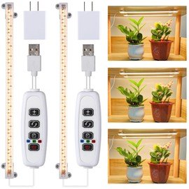 Hywyimlait LED Grow Light Strips for Indoor Plants Full Spectrum 3500K, 96 LEDs Plant Light Bar with 3/9/12H Timer, 10 Dimmable Levels for Seedling Succulent, 13 Inches, 1 Head 2-Pack