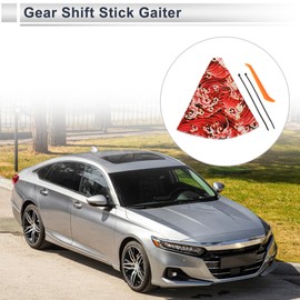 RATCHROLL 1 Set Gear Shift Stick Gaiter Decoration 11.02"x1.77"x11.22" Gear Stick Knob Cover Boot Shift Cover with Tool Red Polyester