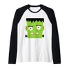 Cute Frankenstein Head Dress-up Costume Scary Monster Kids Raglan Baseball