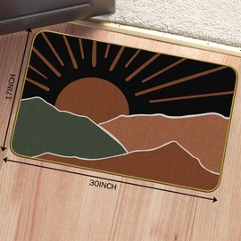 Mingnei Boho Door Mat,Boho Door Mat,Mountain Rug,Boho Sun Desert Mountain Kitchen Home Doormat Door Mat,Boho Floor Mats for House Front Indoor Inside Outdoor Outside Entryway Rug 30 x 17 Welcome Mat