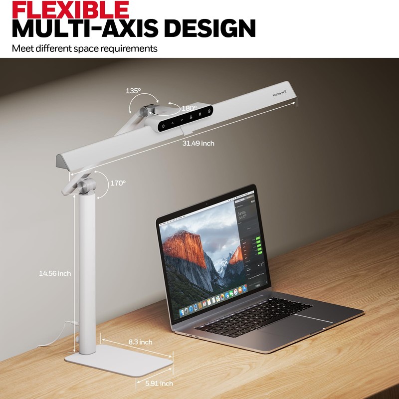 Honeywell LED Desk Lamp with Base - HJ1WT Sunturalux Eye-Caring