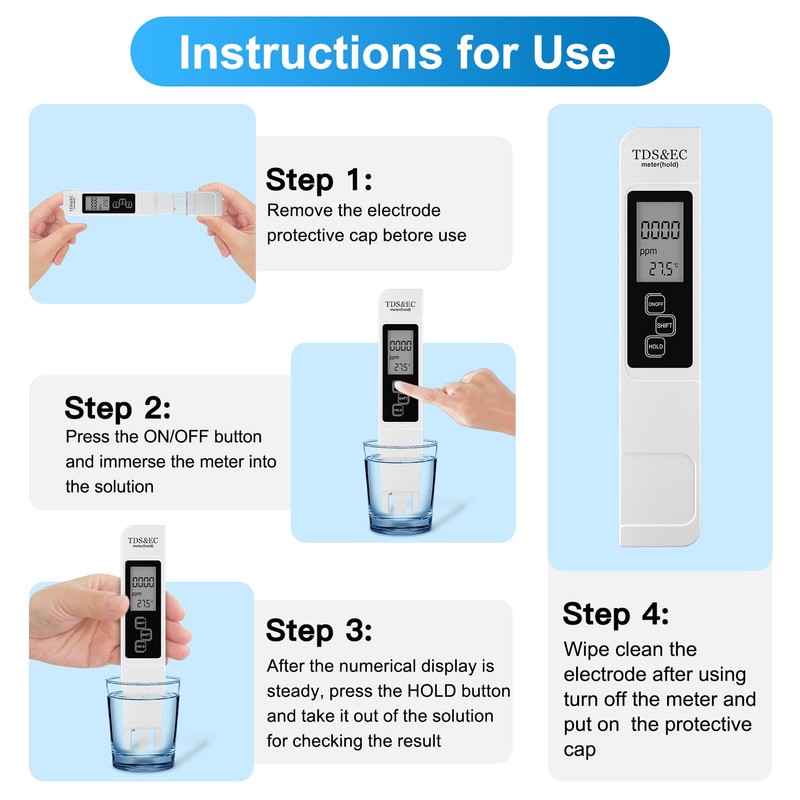 NEUTYPECHIC TDS Meter for Drinking Water, 3 in 1 TDS