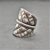 81stgeneration Women .999 Pure Silver Karen Hill Tribe Leaf Textured