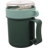 Taza de Desayuno Portátil con Tapa y Cuchara, Verde, Plástico