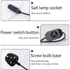 Haraqi Haraqi Salt Lamp Cord with Dimmer Control +Safe Plug and 4 Bulbs (E14 Original Replacement),| Himalayan Salt lamp Replacement Spare Power Cord Cable