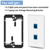 1 Pairs Ethernet Wall Plate Cat6 2 Port Keystone Jack