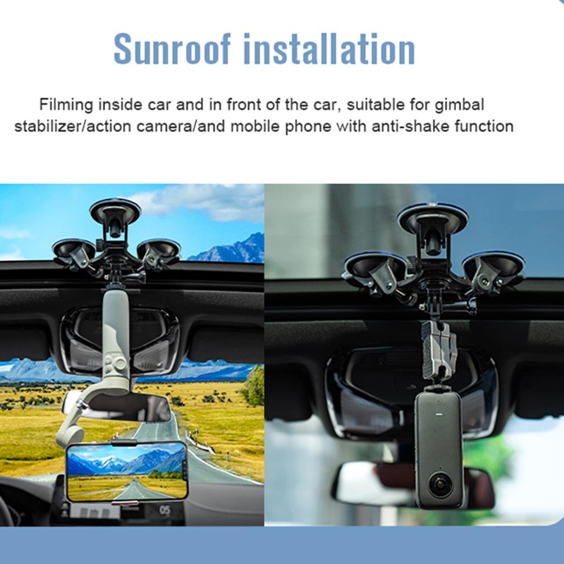 LICHIFIT Car Mounted Strong Suction Cup Mount, Large Tripod Suction