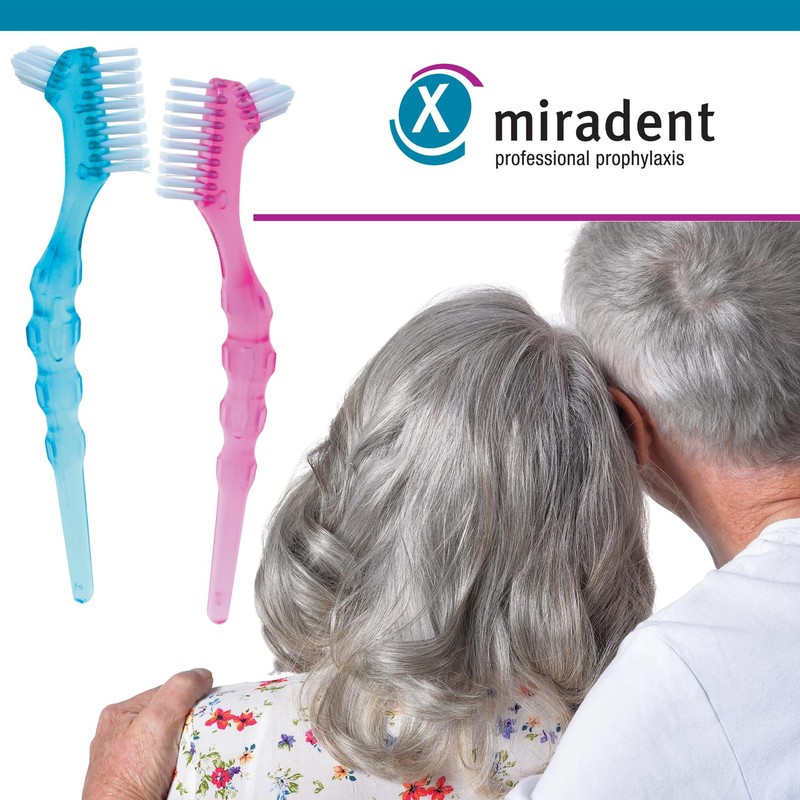 Miradent Protho Brush de Luxe Prosthetic Brush Blue Transparent 1