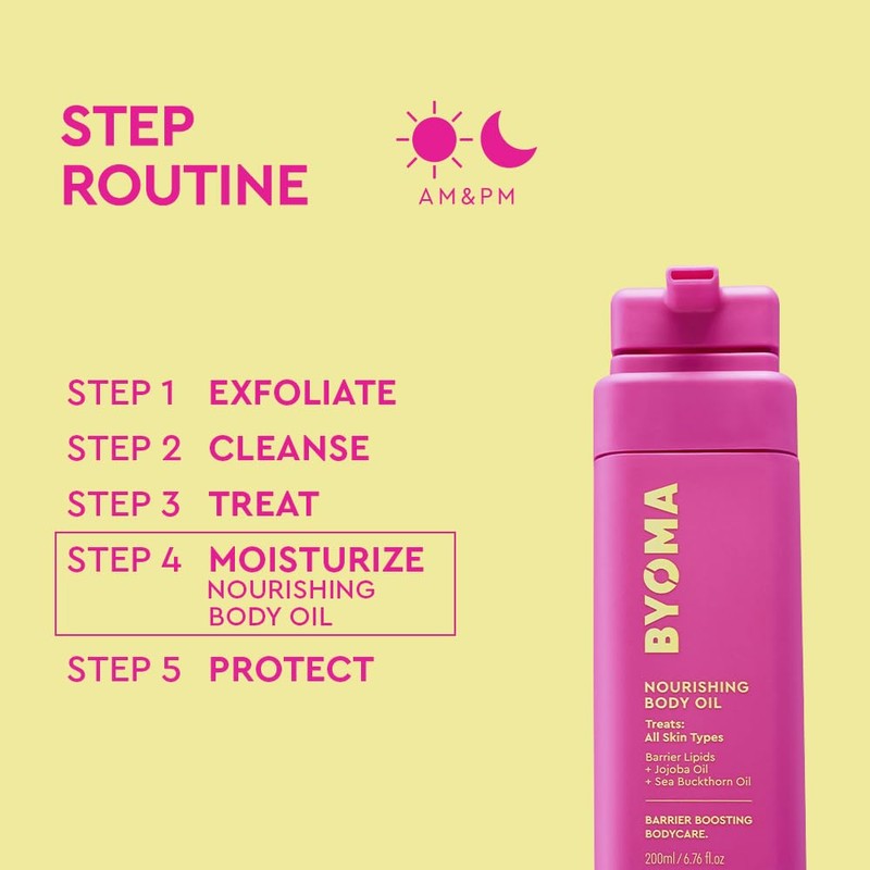 BYOMA Nourishing Body Oil (200ml) Lightweight, Fast-Absorbing Body Oil -