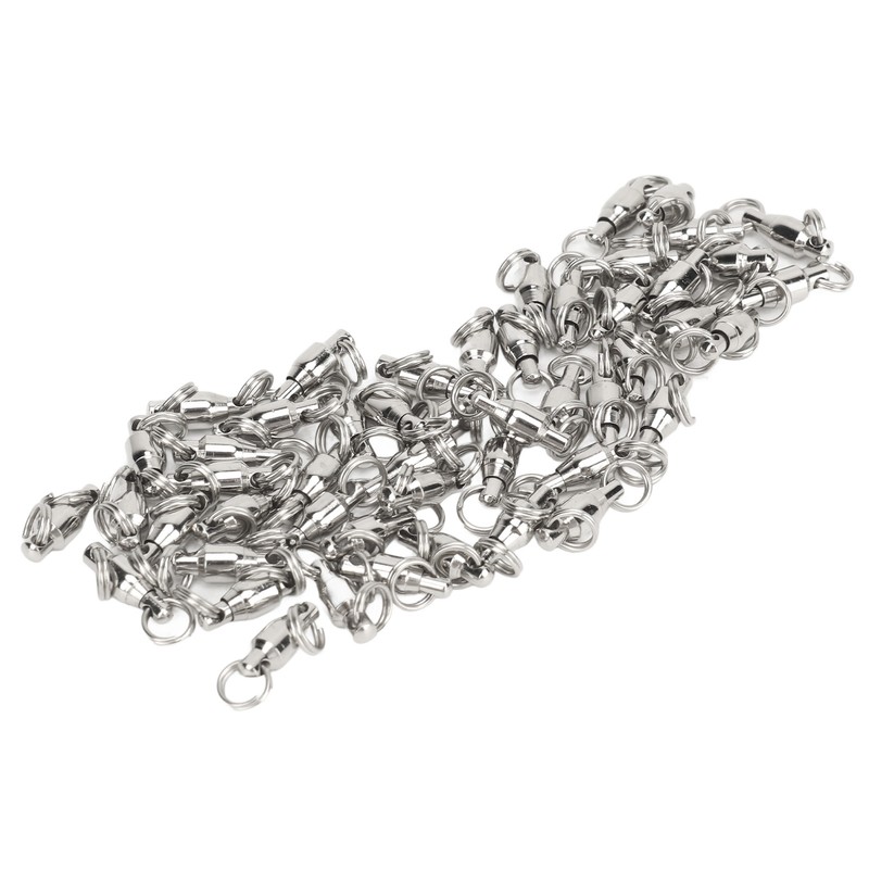 50pcs Ball Bearing Swivels Connector High Strength Stainless Steel Solid